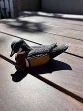 Vintage Jennings Decoy Co Wood Duck Figurine Mini Hand Painted St Cloud MN 4.5