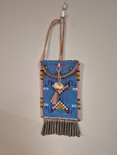 Blue Beaded Strike-A-Light Bag with Tin Cones picture