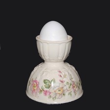 TAYLOR SMITH Pink & Yellow Flowers Scalloped Double Egg Cup picture