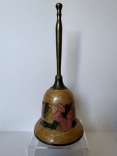 Vintage Enamel & Brass Cloisonné Floral Dinner Bell - India - picture