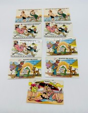 Lot of 9 Vintage Curt Teich Sexist Postcards Humorous Getting Married On Beach picture