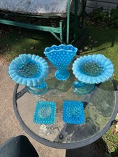VERY EARLY FENTON GLASS SET, INCREDIBLE ALL PERFECT PIECES, NO CRACKS, MATCHING picture