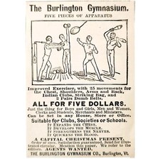 Burlington Home Gymnasium 1885 Advertisement Victorian Sports ADBN1A15 picture