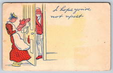 Humor, Comic, I hope you are not upset, Year 1912 Vintage Postcard picture