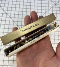 Vintage 1920s Sheaffer Ring Top Fountain Pen Tiger Stripe Gold Marble w/ Box picture