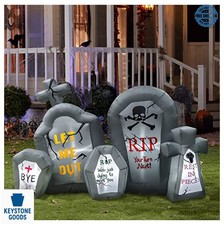 Halloween Inflatable Tombstone 6.6 Ft LED Lighted Gravestone Decoration for picture