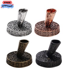 TXIN 4 Pieces Vintage round Metal Feather Pen Holder, Retro Feather Quill Dip picture