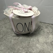 NWT 2024 Rae Dunn White Inside Pink Stacking/Nesting Measuring Cups Set Of 4 picture
