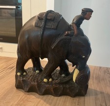 Vintage Thai Hand Crafted Carved Wood Elephant picture