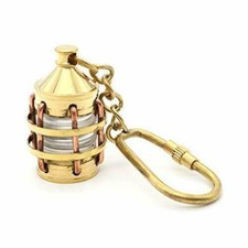 Anchor Lamp Keychain Solid Brass Maritime Ring Mariner Gift Lantern Miniature picture