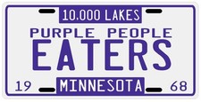 Minnesota Vikings Purple People Eaters 1968 License plate picture