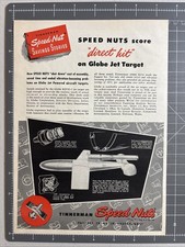 1951 Print Ad Tinnerman Speed Nuts Fastest Things In Fastenings “Direct Hit” picture