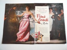 1959 Revlon Flama Grande Nail Polish Lipstick Flamenco Dancers 2-page Print Ad picture