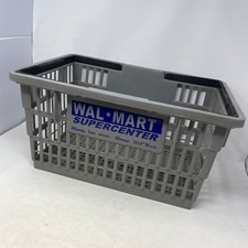 Vintage Wal-Mart Supercenter Shopping Basket Grey Plastic Retail Prop Corp picture