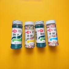 Vintage Betty Crocker  Sprinkles Lot Of 4-Green, Rainbow, Nonpareils picture