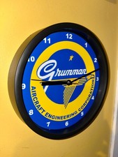 Grumman Aircraft Airplane Pilot Hangar Man Cave Advertising Clock Sign picture
