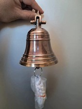 4'' Vintage Nautical Marine Solid Brass Ship Bell Antique Style Wall Decor Gift picture