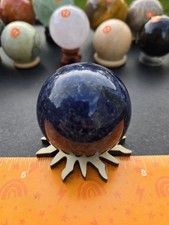 Gorgeous VERY High Quality Deep Blue Sodalite Sphere W/ UV Reaction ~2.25in O2 picture