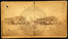 1880's RARE Sod House School Stereoview Mankato Kansas KS photo picture