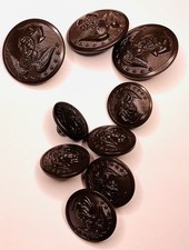 9 Vintage US Navy Uniform Buttons Eagle Anchor 13 Stars Dark Coat Cuff Set picture