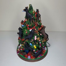 Danbury Mint Doberman Pinscher Dog Christmas Tree Light Up Sculpture Rare picture