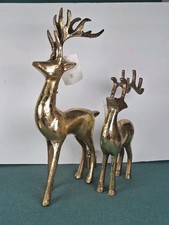 2 India Brass Deer Buck Reindeer Figures 16