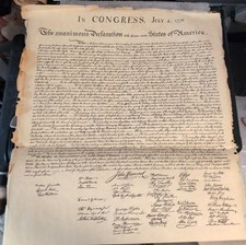IN CONGRESS, JULY 4, 1776 COLLECTIBLE HISTORICAL REPLICA picture
