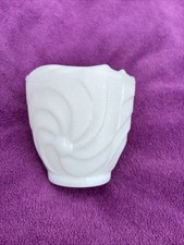 VTG E. O. Brody Textured Swirl White Milk Glass Vase/Planter picture