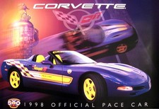 1998 Chevy Corvette Pace Car Poster Indianapolis 500, BIG 36 X 24