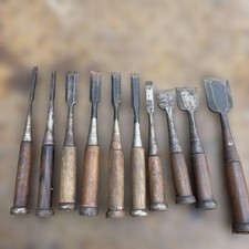 Chisel Nomi Japanese Vintage working Tool set of 10 Japan #1192 picture