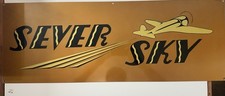 RARE VINTAGE SEVER SKY AVIATION METAL SIGN WITH 1976 SPIRIT OF ’76 AIR SHOW MATE picture