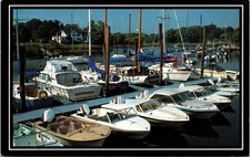 Westport CT Postcard Boats Marina Dexter Press Photo Unposted Vintage Harbor picture