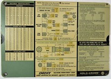 1963 Holo-Krome Socket Screw Selector Calculator Hardware Vintage Hartford CT US picture