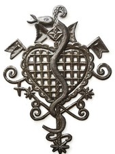 Voodoo Veve Lwa Vodou - Handmade Wall Hanging Artwork from Haiti, Snake, Swor... picture