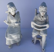 5 1/2 INCH GEBRUDER HEUBACH COUPLE SITTING IN CHAIRS. Vtg. Germany  picture