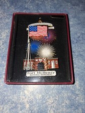 1990s Fort McHenry National Monument Ornament USA Flag Patriotic Military-New picture