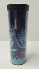 2013 Starbucks 16oz Insulated Travel Coffee Tumbler/Mug - Blue with Blue Tulips picture