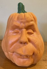 Vintage 1980s Todd Masters Foam Pumpkin Jack O Lantern 10” X 8” X 8” Buck Teeth picture