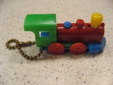 Vtg 1950s LIDO Locomotive Train Plastic Keychain Puzzle Made in USA picture