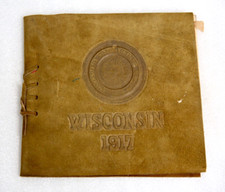 Antique Leather Book 1917 Wisconsin University School Commencement Program VTG picture