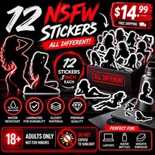 12 NSFW Stickers Adult Decal Pack #01 Glossy Premium Quality picture