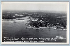 Kennebunk Port ME Postcard RPPC Photo Aerial View Ocean Shores Hotels Beach picture