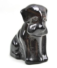 Boyd Slag Colonial Glass Vintage Dog Redwood Slag Glass Figurine, Black/Brown 2 picture