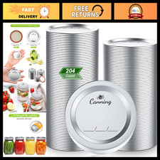 204 Pack Regular Mouth Canning Lids for Mason Jars - 70mm, Airtight Seal, BPA-Fr picture
