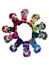 10 PIECE HAND MADE MEXICAN CATRINA RAG DOLL ,  LELE ,  WHOLESALE , ASSORTED , 7
