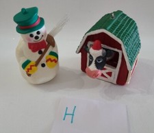 Vintage Christmas Ornaments Lot Of 2 Avon Frosty Snowman Enesco Dairy Damge ⬇️ picture
