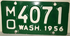 RARE 1956 WASHINGTON STATE MOTORCYCLE LICENSE PLATE ALL ORIGINAL NICE picture