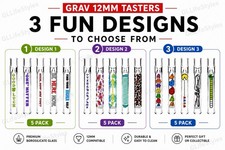 GRAV® NEW 5 PACK OF 12mm TASTERS 3 FUN DESIGNS To Choose From,  $30+ picture