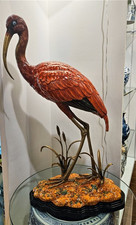 Exquisite Porcelain Tall Scarlet Ibis Bird Sculpture with Bronze Ormolu-27.5''H picture