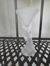 Gillinder & Sons 1876 Centennial Hand Bouquet Holder Frosted Glass Vase EAPG 7